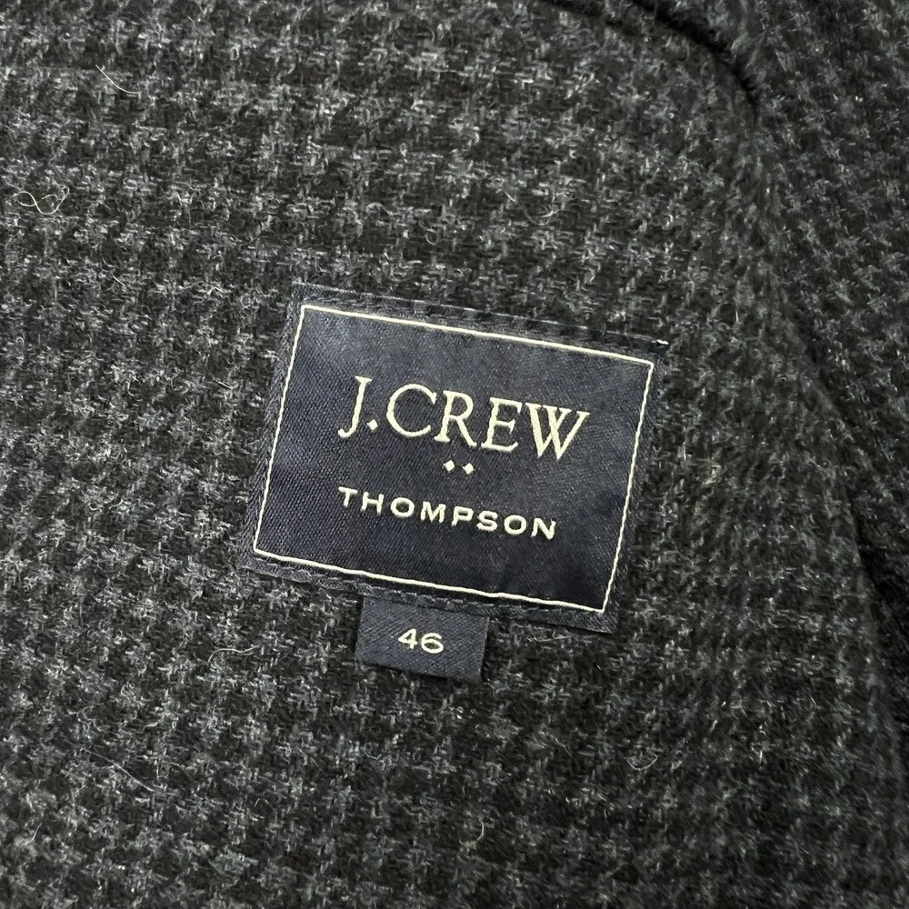 J Crew Thompson Blazer Mens 46 Suit Jacket Blue Houndstooth Unstructured Wool‎